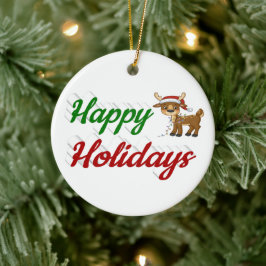 Glad helg Reindeer, julskript Julgransprydnad Keramik