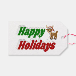 Glad helg Reindeer jultypografi Presentetikett