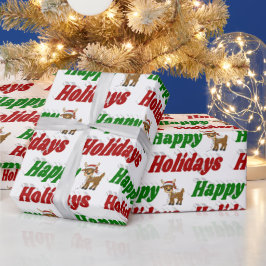 Glad helg Reindeer jultypografi Presentpapper