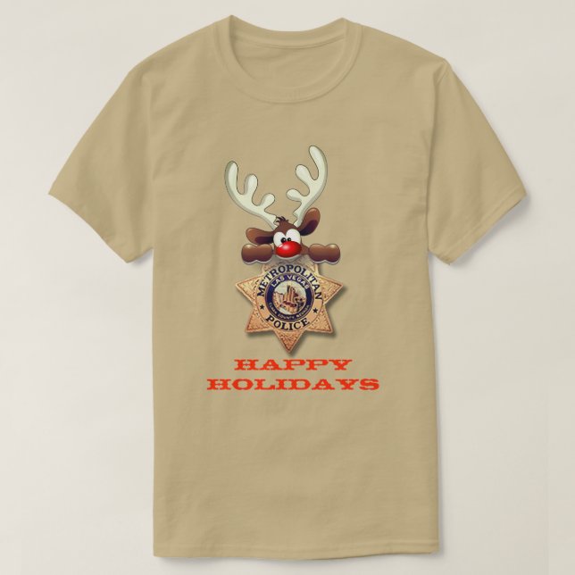 Glad helg Reindeer Las Vegas Metropolitan PD Tee Shirt (Design framsida)