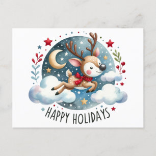 Glad helg Reindeer Postcard Vykort