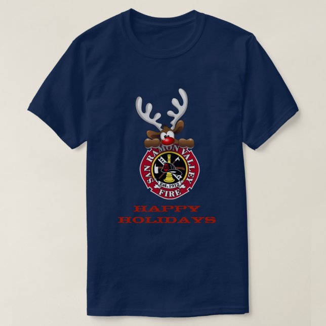 Glad helg Reindeer San Ramon Valley Fire T Shirt (Design framsida)