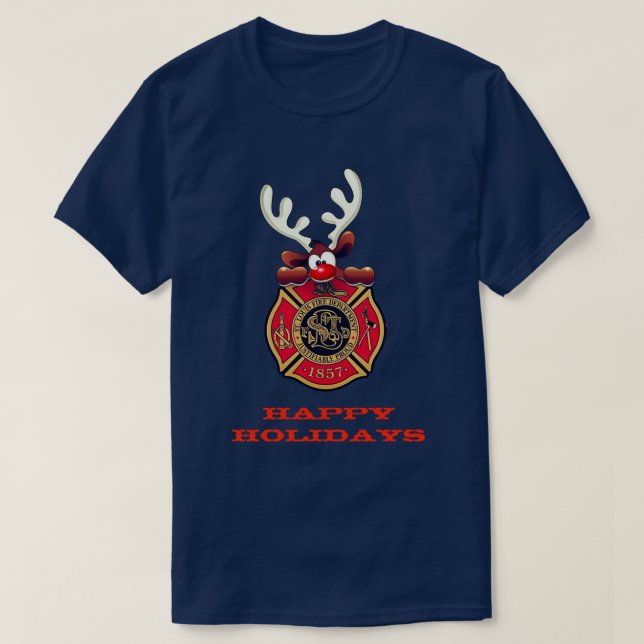 Glad helg Reindeer St. Louis Fire Department Tröja (Design framsida)