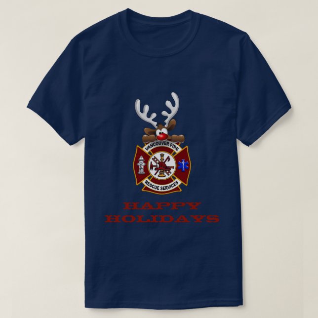 Glad helg Reindeer Vancouver Fire Rädding T-shirt (Design framsida)