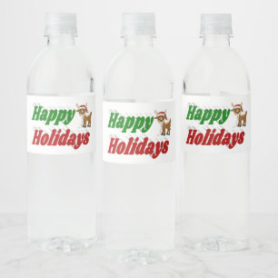 Glad helg rentypografi jul vattenflaskor etikett