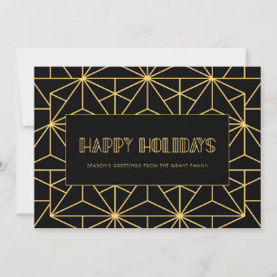 Glad helg Retro art deco jul Kort