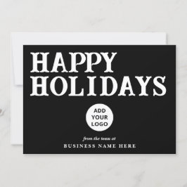 Glad helg Retro Black Business Logotyp Julkort