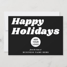 Glad helg Retro Groovy Black Business Logotyp Julkort