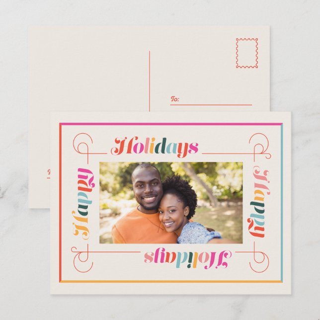 Glad helg Retro julkort Helgdag Vykort (Fram/baksida)