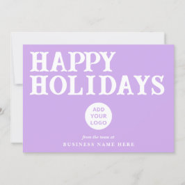 Glad helg Retro Lavender Business Logotyp Julkort