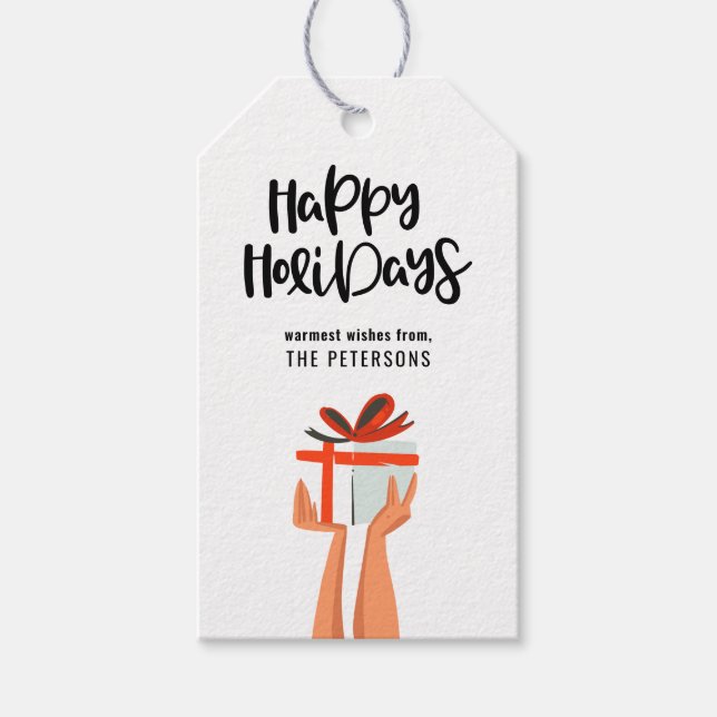 Glad helg Retro Modern i mitten av århundradet Presentetikett (Framsidan)