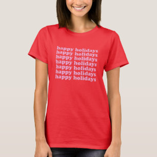 Glad helg   Retro Typografi i Rosa T Shirt