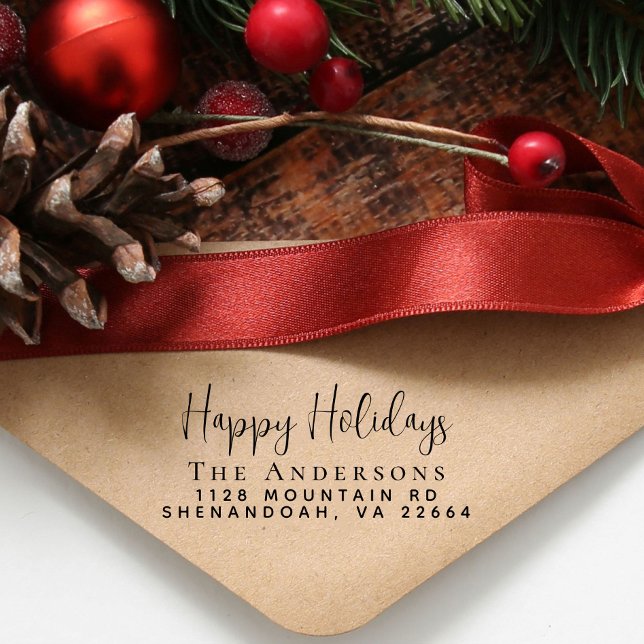 Glad helg Returadress jul Självfärgande Stämpel (Skapare uppladdad)