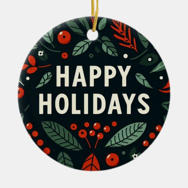 Glad helg Rigged Träd Joke Julgransprydnad Keramik (Framsidan)