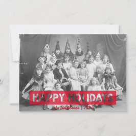 glad helg röd omvänd text julkort