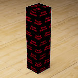 "Glad helg" röd svart Helgdag Gift Presentask För Vinflaska<br><div class="desc">Rutan "Glad helg" röd svart Helgdag Gift vin</div>