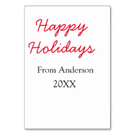 Glad helg röd svart kärlek-familjen namn år Chri Bordsnummer