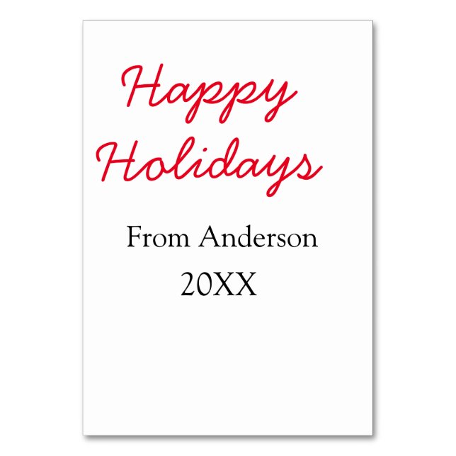 Glad helg röd svart kärlek-familjen namn år Chri Bordsnummer (Framsidan)