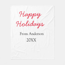 Glad helg röd svart kärlek-familjen namn år Chri Fleecefilt