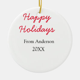 Glad helg röd svart kärlek-familjen namn år Chri Julgransprydnad Keramik