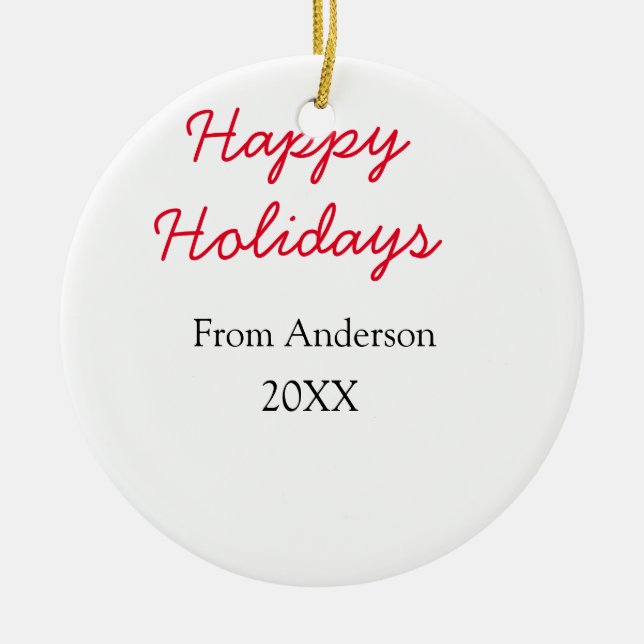 Glad helg röd svart kärlek-familjen namn år Chri Julgransprydnad Keramik (Framsidan)