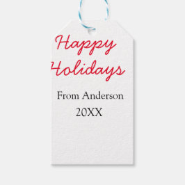 Glad helg röd svart kärlek-familjen namn år Chri Presentetikett