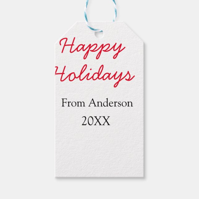 Glad helg röd svart kärlek-familjen namn år Chri Presentetikett (Framsidan)