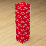 "Glad helg" röd vit Helgdag Gift Presentask För Vinflaska<br><div class="desc">Rutan "Glad helg" röd vit Helgdag Gift vin</div>