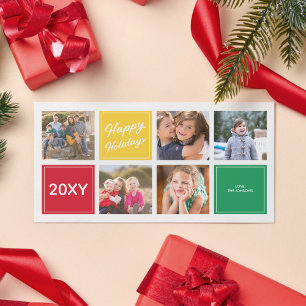 Glad helg Roligt Colorful 5 Collage Photo Card Julkort