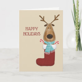 Glad helg Roligt Reindeer jul Hälsning