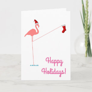 Glad helg! - Rosa Flamingo Silhouette Helgkort