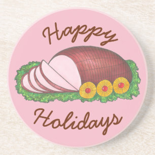 Glad helg Rosa jul Påsk Glazed Ham Underlägg