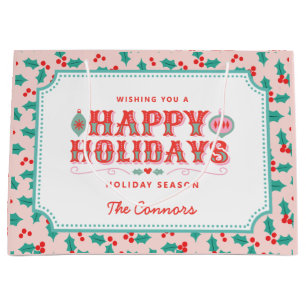 Glad helg   Rosa och Red Holly   Personlig