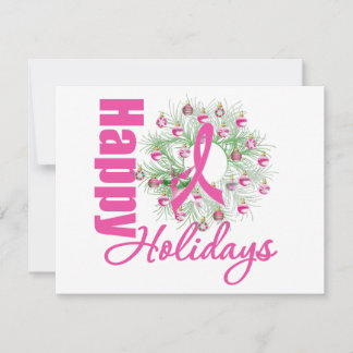 glad helg Rosa Ribbon WAN Julkort