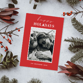 Glad helg | Rött, minimalistiskt julfoto Julkort