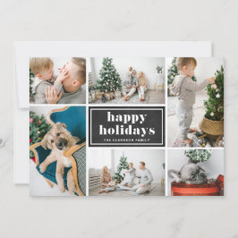 Glad helg Rustic Chalkboard Photo Collage Julkort