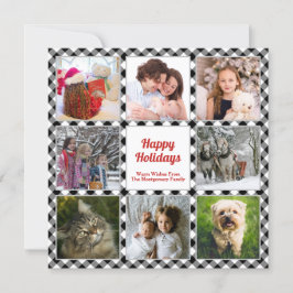 Glad helg Rustic Family Photo Collage Julkort
