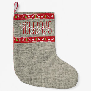 Glad helg Rustic-jul Liten Julstrumpa