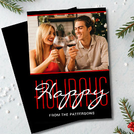 Glad helg Rustic julfotfoto Personlig Julkort