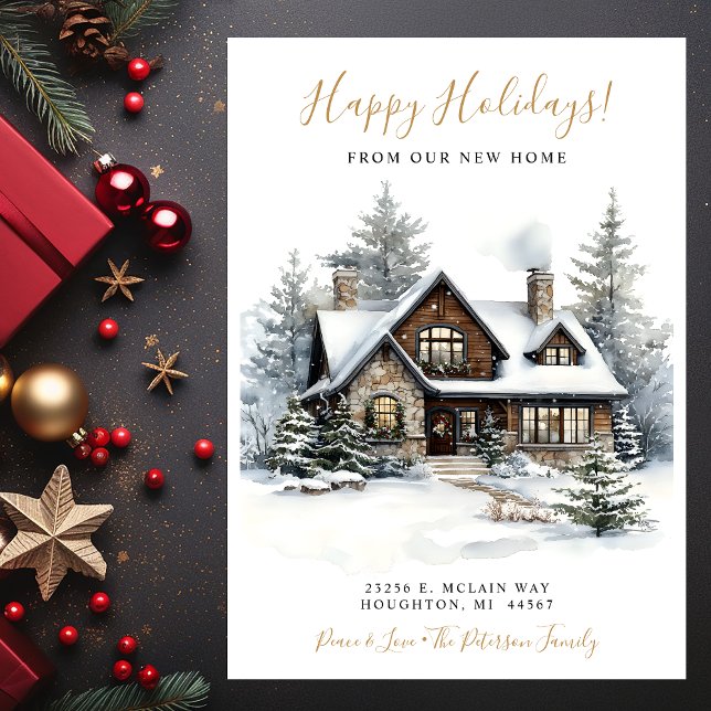 Glad helg Rustic New Home Flytta Meddelande (Skapare uppladdad)