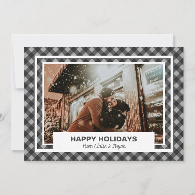 Glad helg Rustic Personlig Photo Julkort (Framsida)