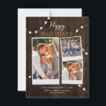 Glad helg Rustic Photo Collage Fairy Ljus Anteckningskort<br><div class="desc">Vårt Helgdag Photo Collage-kort är enkelt anpassade. Lägg till dina familjefotografier och redigera platshållartexten genom att klicka på knappen "Anpassa". Ändra layouten eller typsnitt enkelt genom att använda "Design Verktyg"</div>