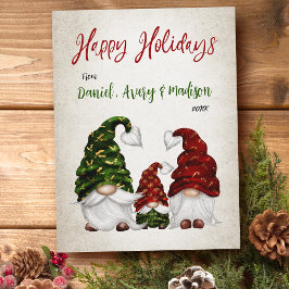 Glad helg Rustic Watercolor Gnome Family