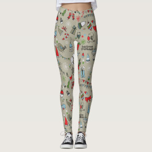 Glad helg Sång och Snögubbe Leggings