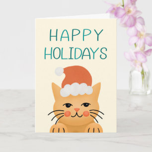 Glad helg Santa Hat Cat jul Kort