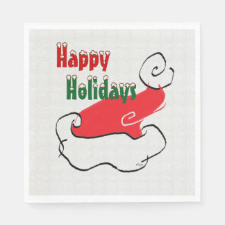 Glad helg Santa Hat Pappersservett