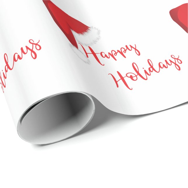Glad helg Santa Hat Red Presentpapper (Rullad Hörn)