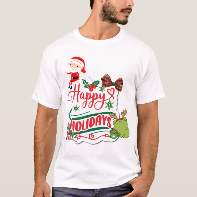 Glad helg Santa och Kero T Shirt (Framsida)