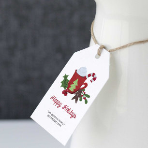 Glad helg Script Festive Presentetikett