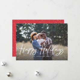 Glad helg Script Snö Photo Jul Julkort